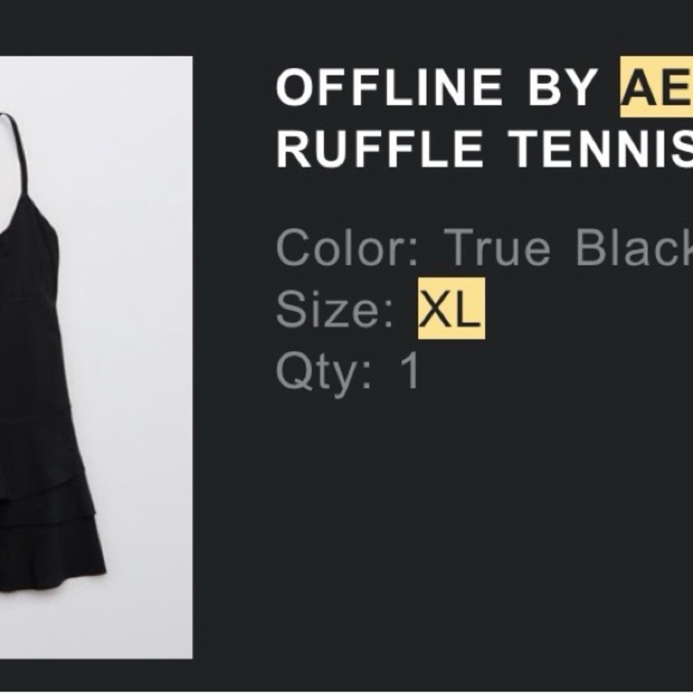 Offline by Aerie Maggie Ruffle Tennis Dress NWT - Picture 6 of 6